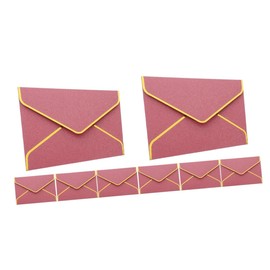 DOITOOL 2sets Retro Gold Foil Cards Envelopes for Invitations Elegant Wedding Envelopes for Engagement Bridal Shower Birthday Parties Pearlescent for Greeting Cards and Items 6pcs*2