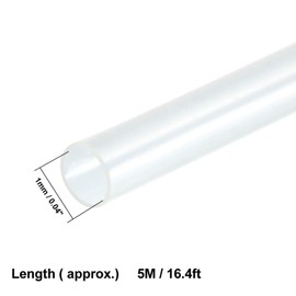 TOP-VIGOR 1mm Heat Shrink Tubing, 5M Length Heat Shrink Sleeving, 2:1 Ratio Heat Shrink Tube for Electrical Insulation, Repairs, Wrap Cable, Wire Connectors, Clear