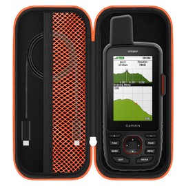 Travel Carrying Case for Garmin GPSMAP 67i /66i/79sc/79s/67/64sx/65/65s Hiking Handheld GPS, Satellite Communicator Storage Bag Organizer Box with Mesh Pocket for USB Cable (CASE ONLY!)