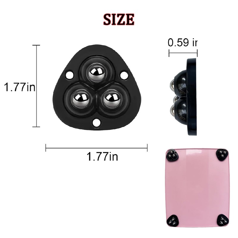 Drcoevo Self Adhesive Mini Caster Wheels for Small Kitchen Countertop
