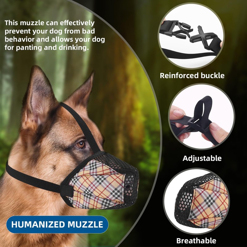 PET'S HUB Breathable Mesh Dog Muzzle, Ideal For Longer Nosed