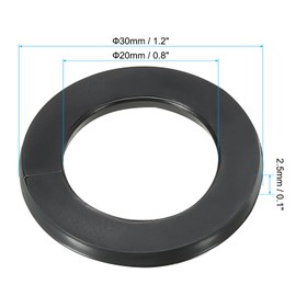 PATIKIL M20 Rubber Flat Washer, 16 Pack 20mm ID 30mm OD 2.5mm Thick Sealing Spacer Gasket Ring for Faucet Pipe Water Hose Fastener Bolt, Black