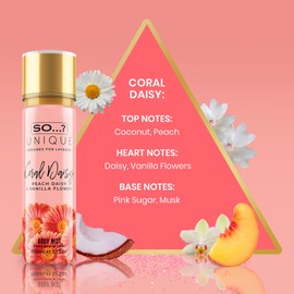 So…?...? Unique Coral Daisy Body Mist - Perfume for Women - Gourmand Fruity Vanilla Perfume - Body Spray for Women - 3 pc