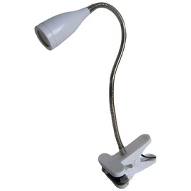 Simple Designs Home LD2005-WHT Flexible Gooseneck LED Clip Light, 4.68" x 3.51" x 17.55", White