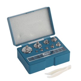 Lwuey Calibration Weight Set, 17 Pieces Stainless Steel Calibration Weights 10 mg 100 g Precision Scales Balance Weight Set Steel Digital Pocket Scales with Storage Box Tweezers Silver