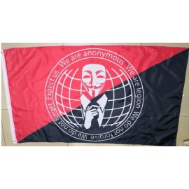 Flags Importer Anonymous  Antifascist Anarchist Antisystem 3x5Ft Large Flag CyberPunx IMPORTED