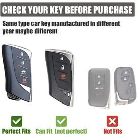 TECART Key Fob Cover Fit for Lexus ES350 ES300h Soft TPU Keychain Key Case Key Shell Box Accessories Protector 4 Button Grey