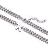 Esmoly Men's Necklace with Letters A-Z Silver Gold Black Letters