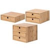 Set of 3 Bamboo Organizer Desktop Drawers - 1, 2,