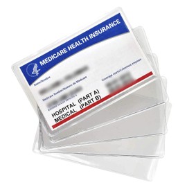 uGems Medicare Card Protectors 5 Pack – 12 Mil Total Thickness, Made in USA, Offset Lip for Easy Use, Wallet-Fit Medical & Social Security Card Holders (Clear)
