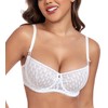 DotVol Women's Lace Sheer Balconette See Through Unlined Underwire Everyday