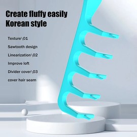Wide Tooth Volumizing Hair Comb for Men & Women, Fluffy Curl Styling Pick Comb for All Hair Types