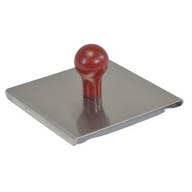 Prince Castle Red Handled Stainless Steel Meat Press, 6"x6" - Meat Tenderizer Tool and Kitchen Mallet