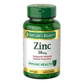 Zinc Alta Potencia 50mg Nature's Bounty 200 Tabletas. Sabor Sin Sabor