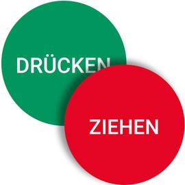 PVC Sticker Door Sign Press and Pull (Single) Diameter 9.5 cm UV Protection Outdoor
