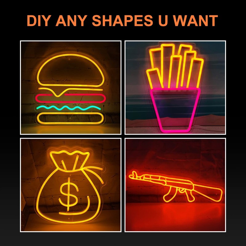 YM E-Bright Orange Led Neon Strip Lights Without Power Supply,