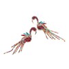 Long Flamingo Burgundy Dangle Drop Earrings for Women Large Boho