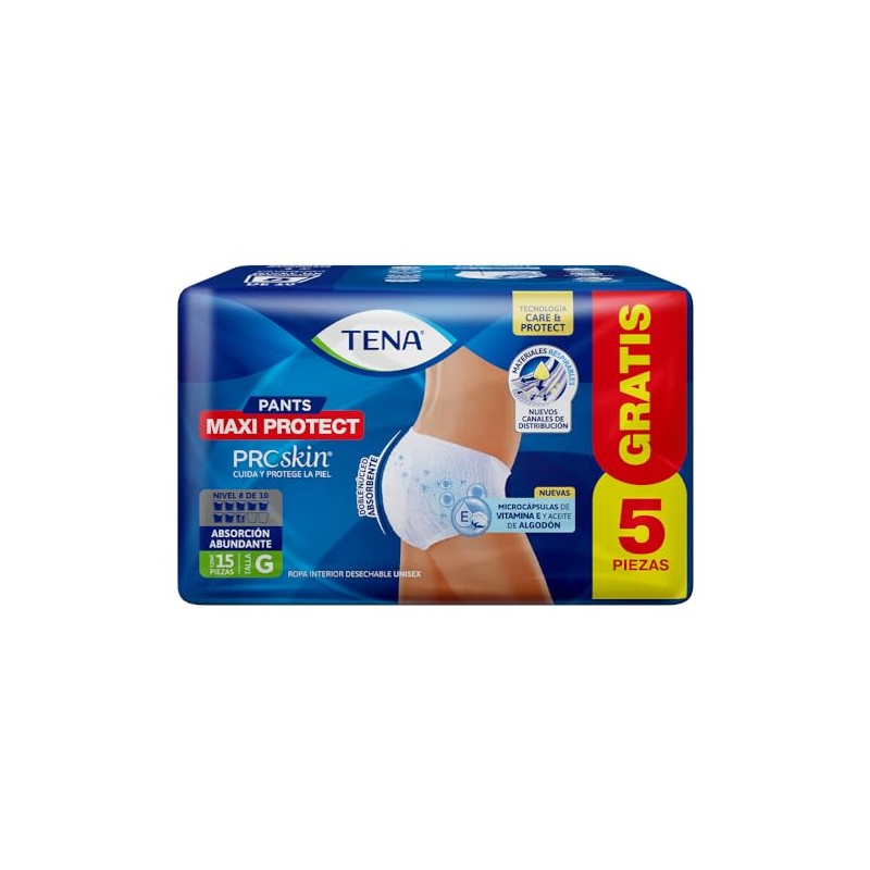TENA Pants Maxi Protect, ropa interior desechable para incontinencia, grande,
