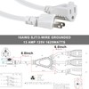 KUNCAN 3-Outlet Extension Splitter Cord - White 2-Pack Outlet Splitter