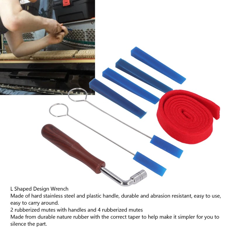 8PCS Set Professional Piano Tuner Kit Universal Piano Tuner Hammer
