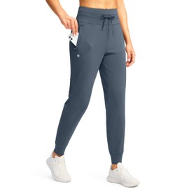 G Gradual Women's Joggers Pants with Zipper Pockets High Waisted Sweatpants Athletic Tapered Pants for Women Lounge Workout(Dusty Blue,M)