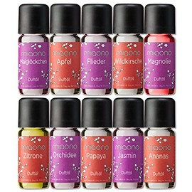 miaono Duft?le von miaono - Wunderbare Welt der Dfte - Aroma?le fr himmlichen Raumduft (Ananas-Apfel-Flieder-Jasmin-..., 10er Set, 10x10ml)