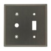 Leviton S112-N 2-Gang 1-Toggle, 1-Telephone/Cable .406 Device Combination Wallplate, Strap