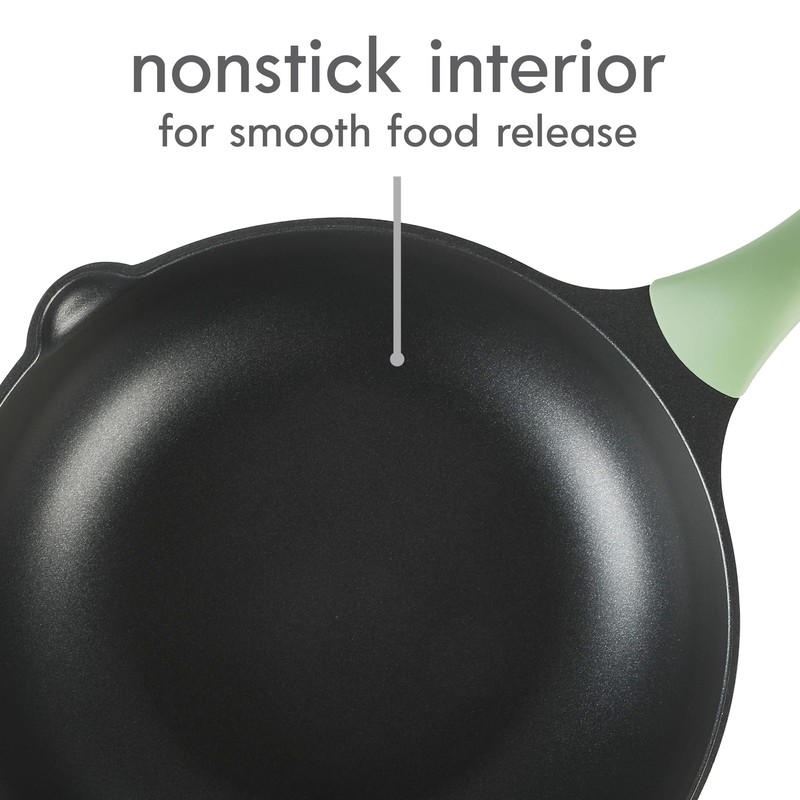 Kenmore Theodore 13 Inch Cast Aluminum Sauté Pan W/Lid Nonstick