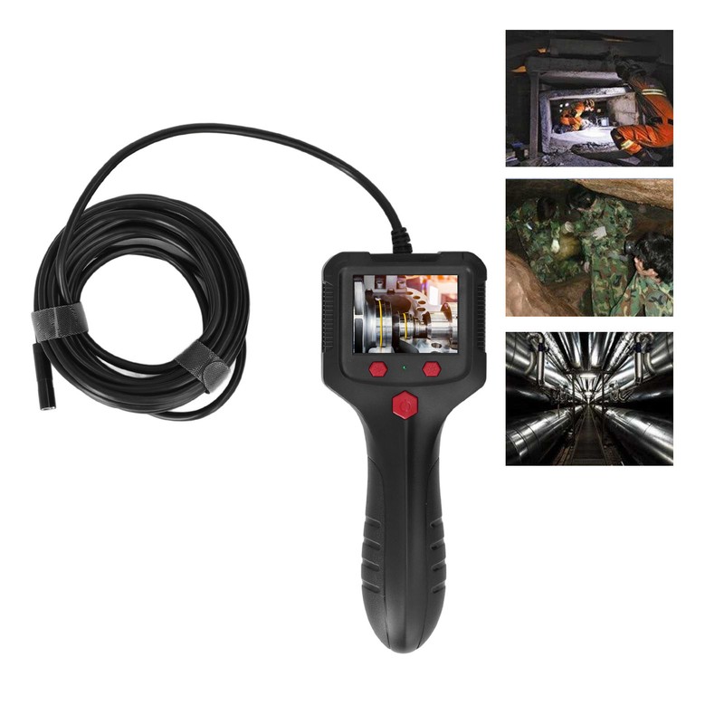 Industrial Endoscope Cam Handheld Inspection Borescope 2.4in LCD Screen 8mm