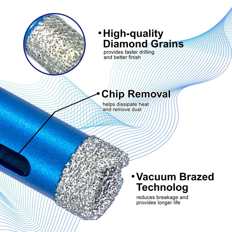 SALI Diamond Core Drill Bits Set 5pcs Tile Hole Saws