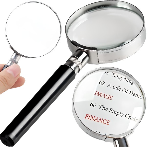 Retoo Magnifying Glass, Large Handheld Magnifying Glass, Reading Magnifier for