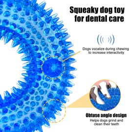 Andiker Squeaky Dog Toy, Safe TPR Chewable Dog Toys for Teeth Grinding&Cleaning Dog Fetch Toys for Enhancing Interactivity Outdoor Suitable for All Dog Sizes Puppy’s Gifts and Dog Lovers (Large)