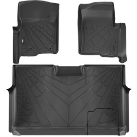 KARPAL Floor Mats Fit for 2010-2014 Ford F-150 SuperCrew, All Weather Custom Fit TPE F150 Accessories Front & 2nd Row Floor Liners