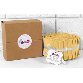 Soimoi 40Pcs Solid Goldenrod Precut Fabrics Strips Roll Up 2.5 Inches Cotton Jelly Rolls for Quilting