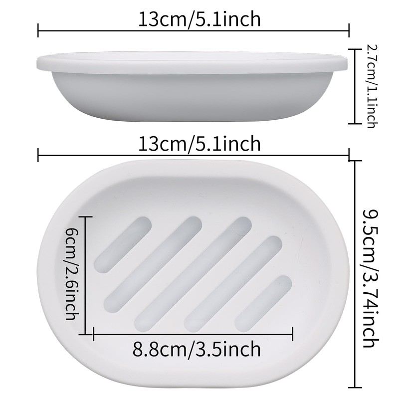 TOPSKY 2-pack Soap Dish, Soap Holder, Soap Saver, Easy Cleaning,