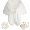 Geyoga Faux Fur Shawl Wrap Stole Shrug Winter Bridal Wedding