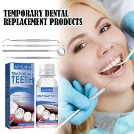 JAYSUING [JAYSUING]Shapeable Denture Pellets, Moldable False Teeth, Shapeable Teeth Cover, Solution for Borken/Lossing Teeth, Teeth gaps Temporary Teeth Cavities Fillings Denture Kit Oral Valentine's Day Make up -30ml - Colour: 1 bottle