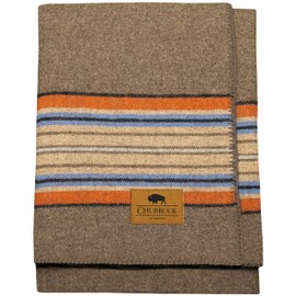 Chubbuck 100% Wool Blanket (60" x 84") - Soft Wool Blanket Camping for Winter - Large Wool Blanket for Camping - Pure Wool Blankets for Cold Weather - Wool Fire Retardant Blanket (Forest)