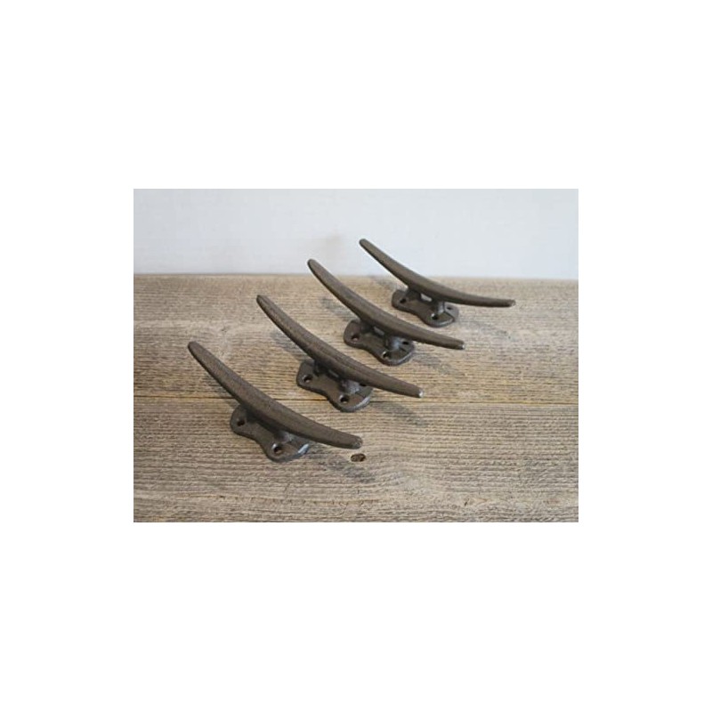 Cast Iron Antique Style Durable Rustic 4 Cleat Boat Hooks