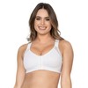 Leonisa Women's Posture Corrector Wireless Back Support Bra, White, 34C
