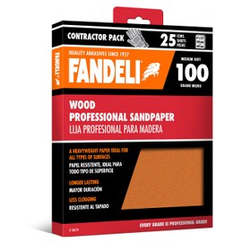Fandeli | Wood Sanding Paper | 100 Grit | 25 Sheets of 9'' x 11'' | Perfect for Sanding Wood | Hand Sanding | Orbital Sanders