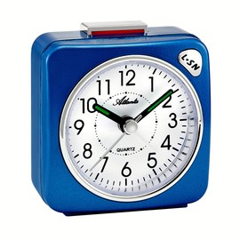 Atlanta Quartz alarm clock without ticking travel alarm clock light snooze crescendo blue - 2114/5
