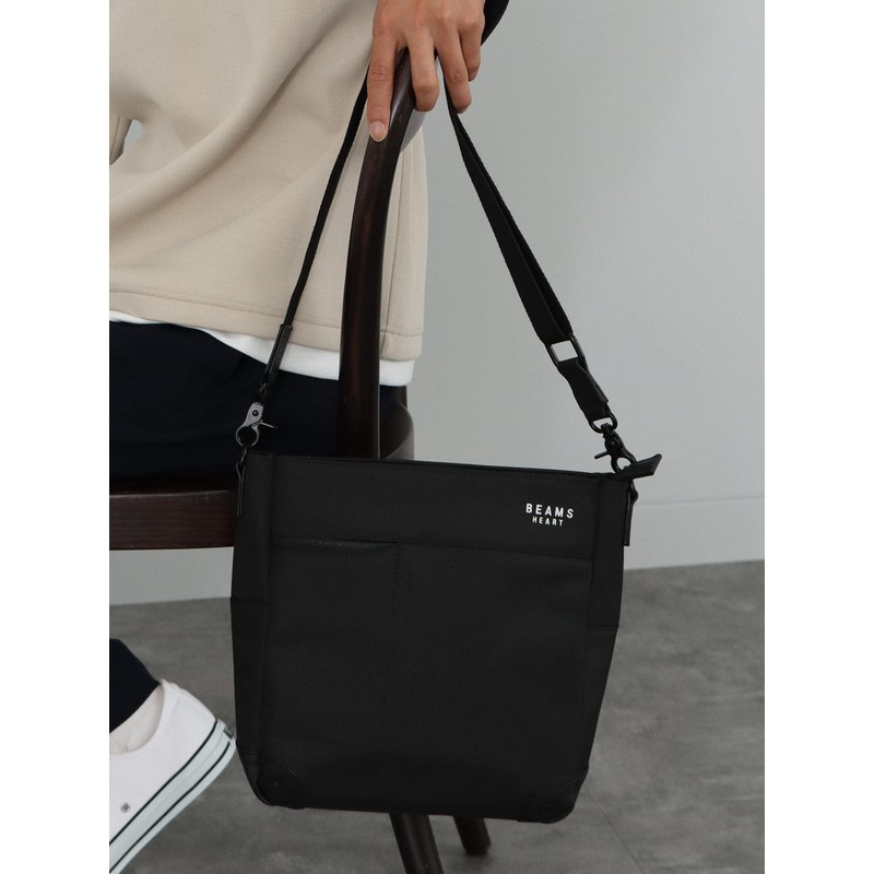 Beams Heart Men's Canvas Bag, Polyester Heathered Material, Mini Shoulder