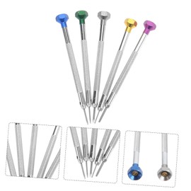 Housoutil 5pcs Slotted Screwdriver Precision Flat for Watchmaker Eyeglass Repair Tools Storage Bag