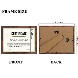 PHAREGE 8.5 x 11 Certificate Picture Frames Bulk Set of 18, Distressed Brown Photo Frames for Diploma, Document, Award and Artwork, Wall Hanging or Tabletop Display