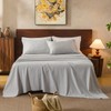 Overket 100% Linen Sheets Queen Size,Breathable & Durable 4-Piece Bed