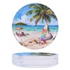 molidiki 12-Piece Melamine Dinner Plates, 10.5" Beach Coastal, BPA-Free.