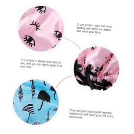 NOLITOY 2pcs Shower Cap Shampoo Cap Bath Hat Cap Bathing Hair Caps Headwear Womens Shower Caps Hair Shower Caps Night Hair Bonnet Shower Cap for Women Bathing Cap Blue Pvc