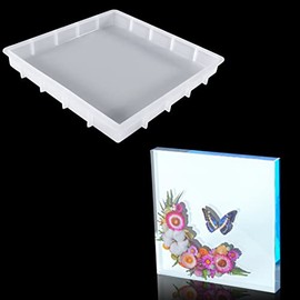 Moldes cuadrados grandes de silicona para marco de fotos de resina epoxi (molde de resina de cubeta de 8.5 x 8.5 pulgadas)