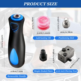 MIUUIPI Brake Line Flaring Device, 3/16 Inch Pipe Extension Tool, Hand Flaring Tool 4.75 mm, Removable Design, Universal Brake Line Flaring Tool for Air Conditioners, Vehicle Lines